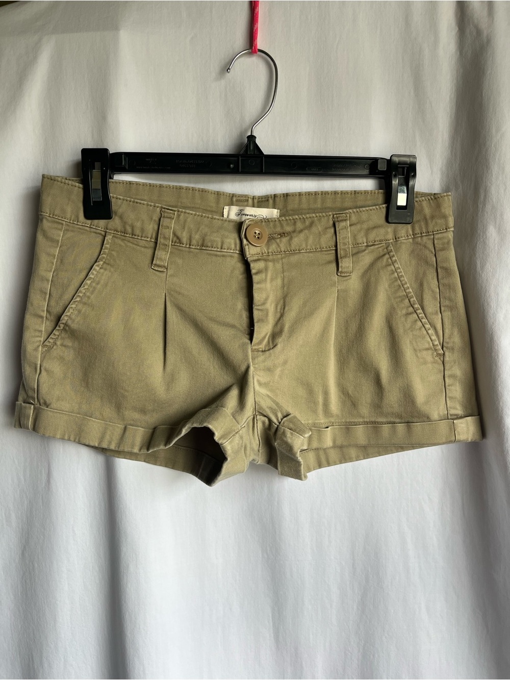Forever 21 Women’s Khaki Cotton Blend Cuffed Shorts Y2K
